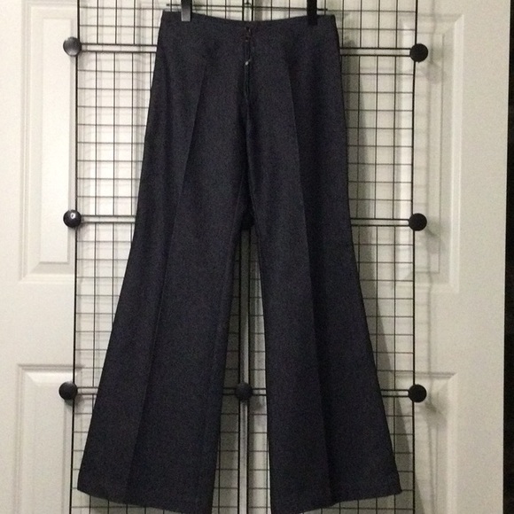 NEW. Denim wide leg flare hem pants. France. NWT